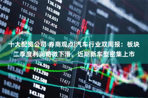 十大配资公司 券商观点|汽车行业双周报：板块二季度利润略微下滑，近期新车型密集上市